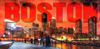 Boston City with Text 1 - Royalty-Free Stock Images