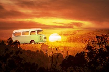 Vintage VW Camper Van Road Trip 05 - Royalty-Free Stock Images