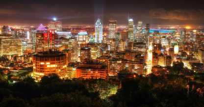 2020 Montreal City Sight at Night From Mount Royal Lookout - Royalty-Free Stock Images