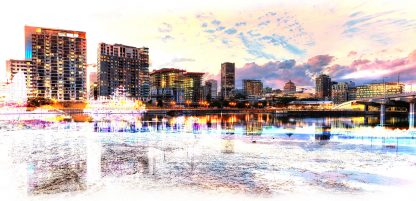2020 Montreal Cityscape with Colorful Special Effect Image