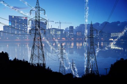 Urban Electrification Concept in Blue - Royalty-Free Stock Images