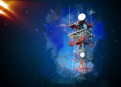 Antenna Tower Art Background with Copy Space - Royalty-Free Stock Images