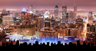 Night Lights on Montreal City - Royalty-Free Stock Images