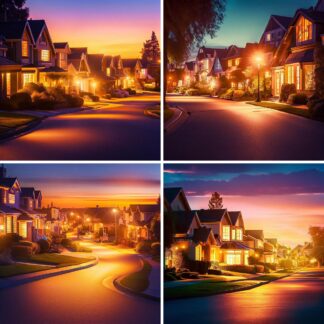 AI Residential Area Twilight Images
