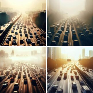 AI Traffic Smog and Pollution Images