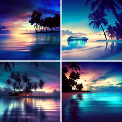 AI Tropical Scene Twilight Images
