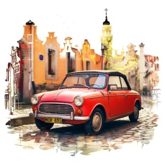 Convertible Economy Vintage Cabriolet Urban Artwork