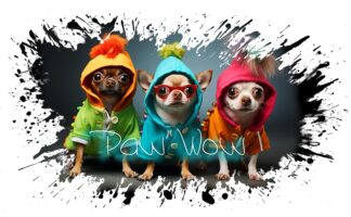 Paw Wow Chihuahua Dogs Splash Artwork