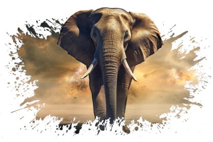 Large Elephant Splash Artwork Image