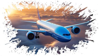 Modern Airplane Travel Artwork Image