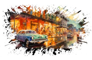 Vintage New Orleans Street Artwork Image