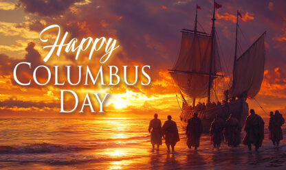 Happy Columbus Day - Explorers landing in America